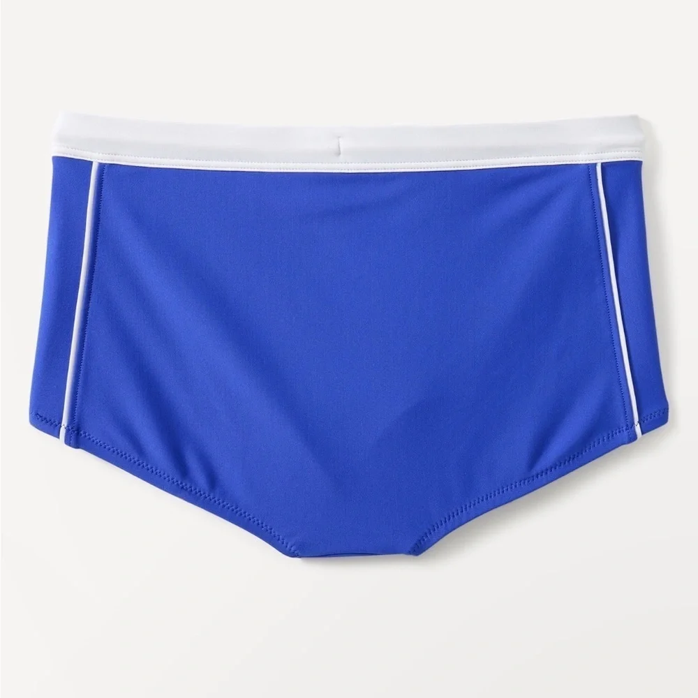 NWT Athleta Girl High Rise Varsity Swim Shortie Size Medium/8-10